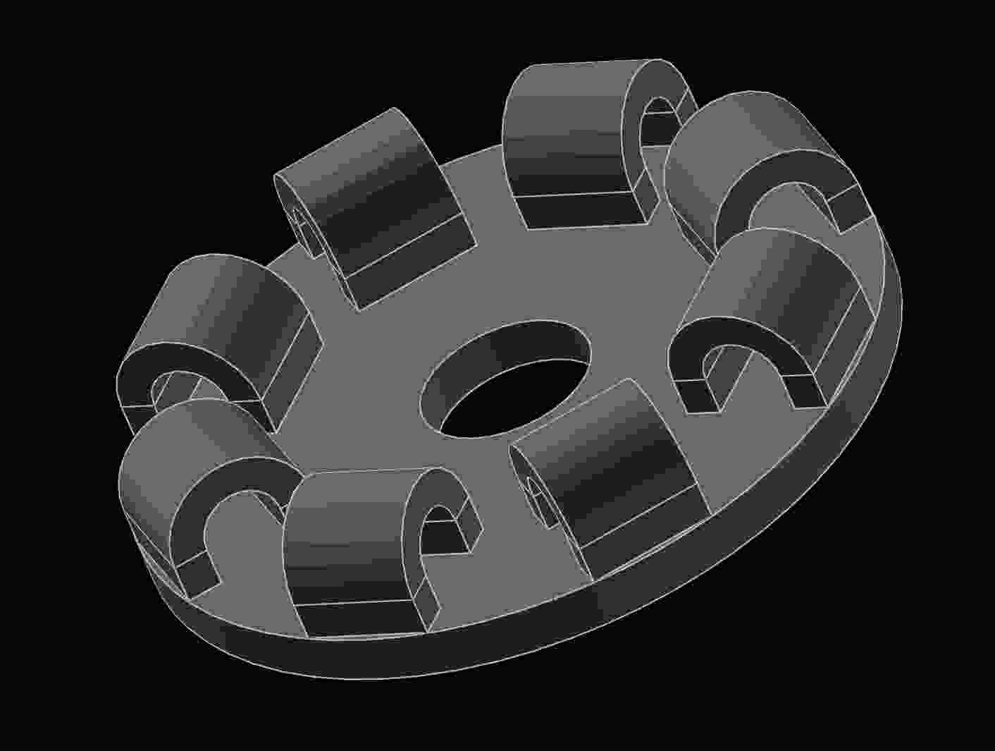 Cad model of the final disk mount design